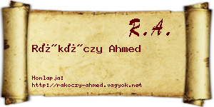 Rákóczy Ahmed névjegykártya